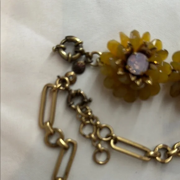 J. Crew Gold and Yellow Floral Necklace and matching bracelet - Picture 6 of 6
